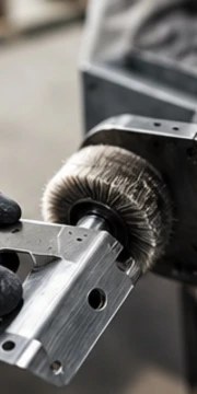 Sheet metal part with deburred, rounded edges after metal finishing